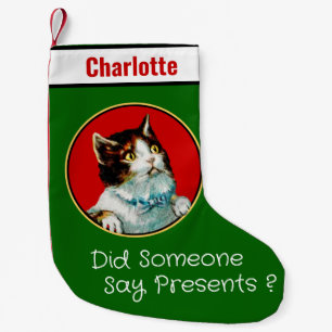 Kitty Cat Suche nach Geschenken Kleiner Weihnachtsstrumpf