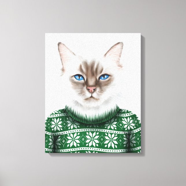 Kitty Cat Sweater Leinwanddruck (Vorderseite)