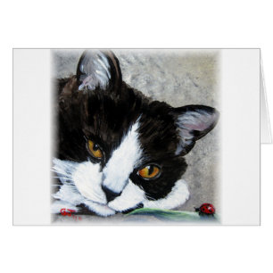 Kitty Cat und Ladybug leere Grußkarte