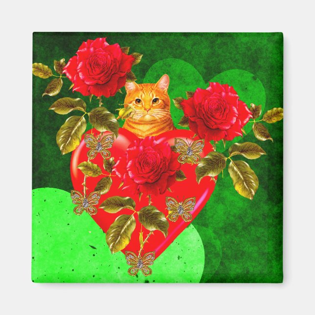 Kitty Cat Valentine Magnet (Vorne)