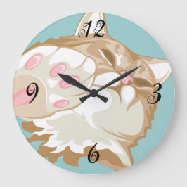 Kitty Cat Wall Clock Große Wanduhr