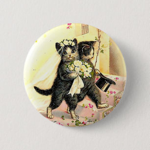Kitty Cat Wedding Button