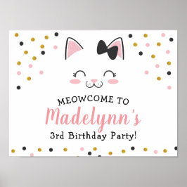 Kitty Cat Welcome Sign Poster