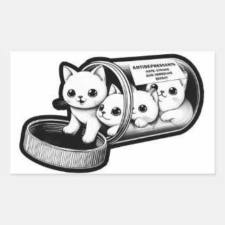 Kitty Cats Antidepressiva Rechteckiger Aufkleber