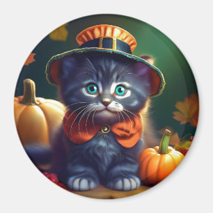 Kitty Celebrating Erntedank Magnet