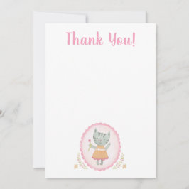 Kitty Chat rose mignon Carte de remerciements