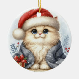 Kitty Christmas Keramik Ornament