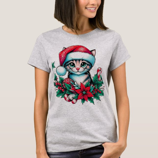 Kitty Christmas T-Shirt (Vorderseite)