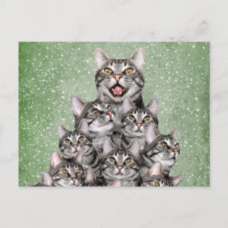 Kitty Christmas tree Feiertagspostkarte