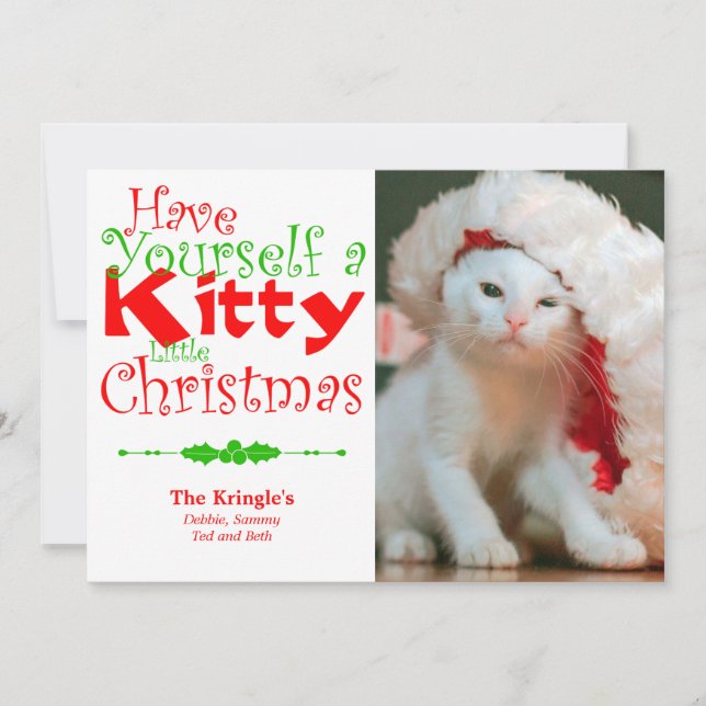 Kitty Christmas Vacances Animaux Cartes photos (Devant)