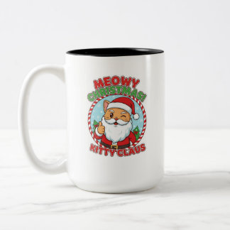 Kitty Claus, 15 oz Zweifarben-Kaffeetasse Zweifarbige Tasse