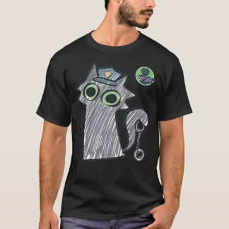 Kitty Cop – Purrtect & Serve Herren Dark T-Shirt