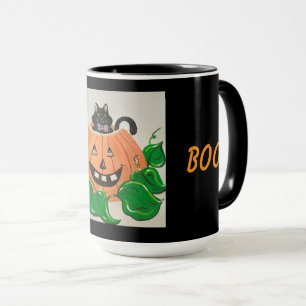 Kitty dans Mug Citrouille