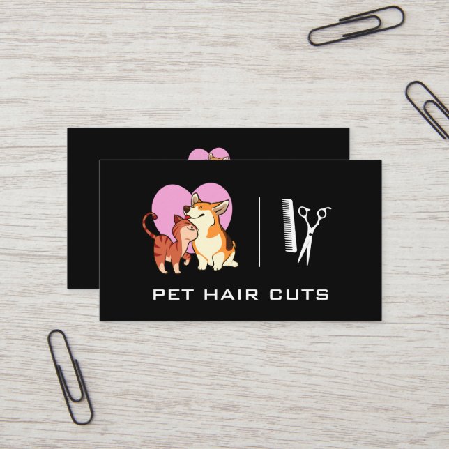Kitty Doggie Heart Logo Visitenkarte (Vorderseite/Rückseite Beispiel)