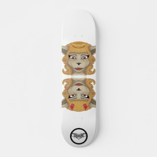Kitty evil Engel niedlicher Tiere Illustration Skateboard (Vorne)