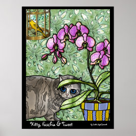 Kitty, Fuschia & Tweet Poster