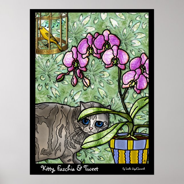 Kitty, Fuschia & Tweet Poster (Vorne)
