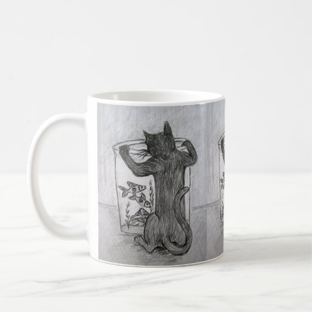 Kitty Goldfish Lover Custom Cat Kaffee Tasse (Links)