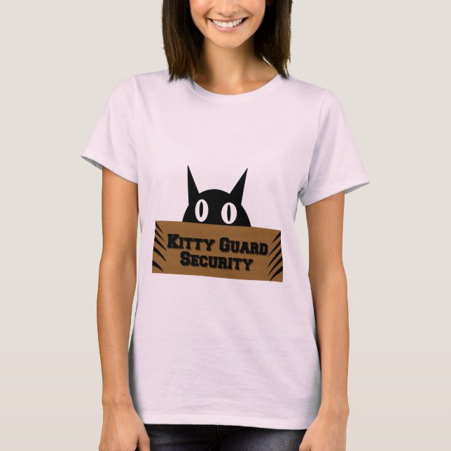 Kitty Guard Security Funny Meme T-Shirt (Vorderseite)