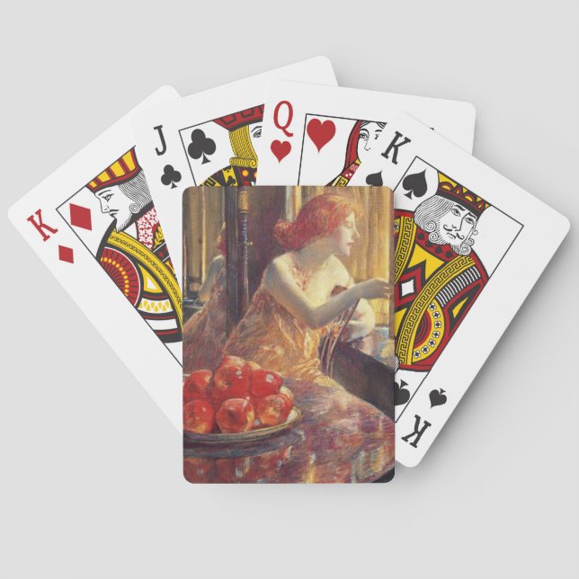 Kitty Hughes (schöne Amerikanerin mit rotem Haar) Spielkarten (Rückseite)