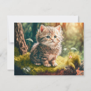 Kitty im Wald Postkarte