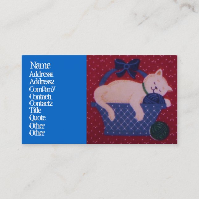 Kitty in einem Korb-Geschäft/einer Visitenkarte (Vorderseite)