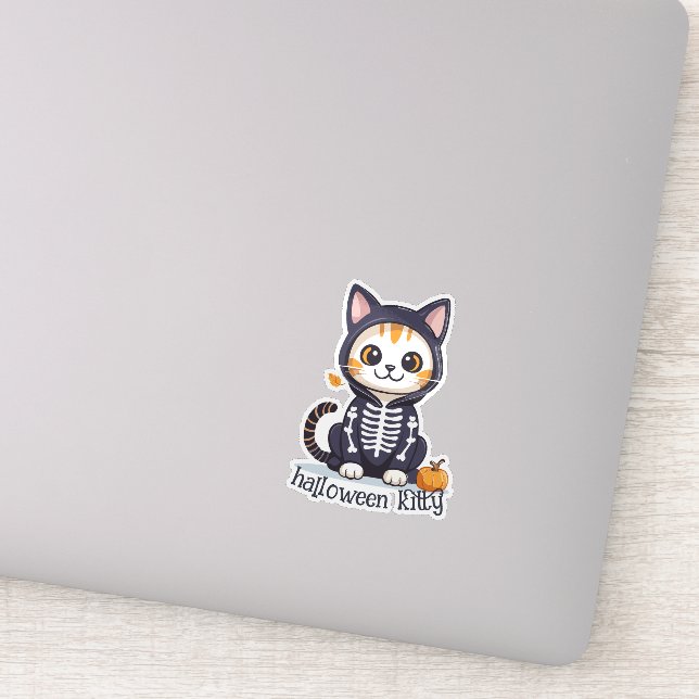 Kitty in Halloween-Kostüm Aufkleber (Detail)
