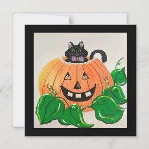 Kitty in Pumpkin Classic Einladung