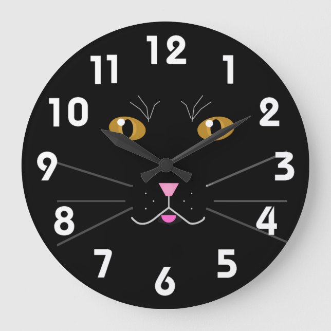 Kitty Kat Clock Große Wanduhr (Vorderseite)
