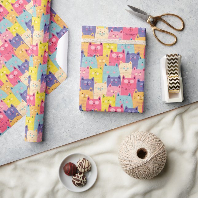 Kitty Kat Geschenkpapier - Katzen - Teigwaren (Basteln)