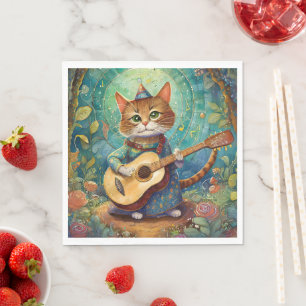 Kitty Kat Gitarre spielen Serviette