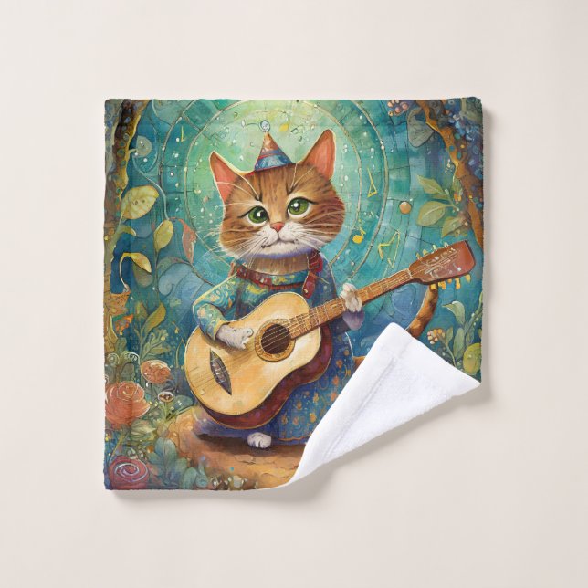 Kitty Kat Gitarre spielen Waschlappen (Waschlappen)