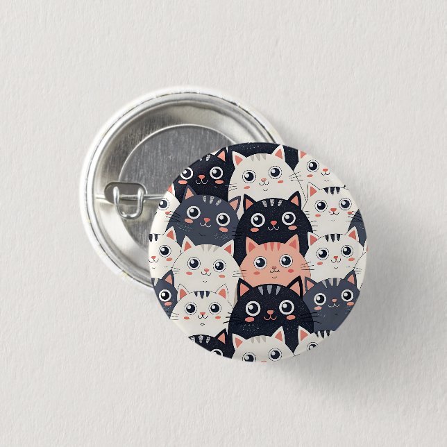 Kitty Kat Kaleidoscope Button (Vorne & Hinten)
