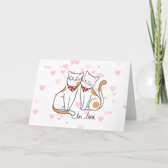 Kitty-Katze Purrfect Lieberomantische Feiertagskarte (Vorderseite)