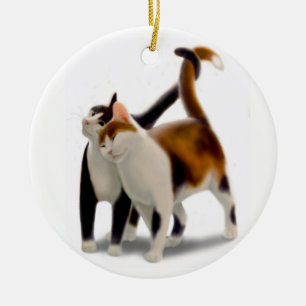 Kitty-Katzen-Liebe-Verzierung Keramikornament