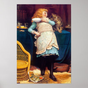 Kitty-Katzen-Liebe - Vintage Malerei - durch Poster