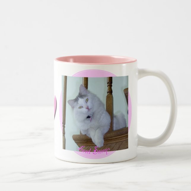 Kitty-Katzen-Tasse Zweifarbige Tasse (Rechts)