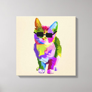 Kitty-Katzenkunst Katze der Pop-Kunst coole Leinwanddruck