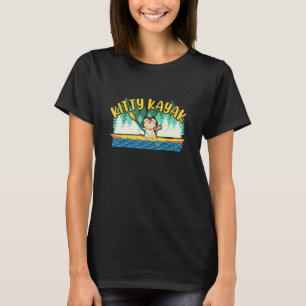 Kitty Kayak Cooles Outdoor-Boot Feline Katze Kayak T-Shirt