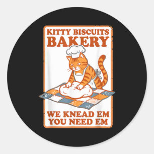 Kitty-Kekse Bäckerei lustige Katze knetet Teig Mem Runder Aufkleber