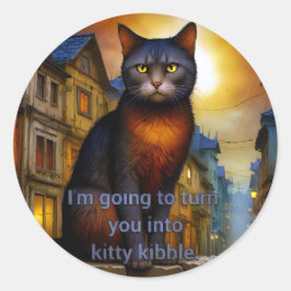 Kitty Kibble Runder Aufkleber