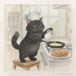 KItty Kichen Schwarze Katze, Glasuntersetzer
