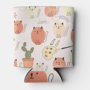 Kitty Kitten Cats: Süße Tier Pattern Dosenkühler