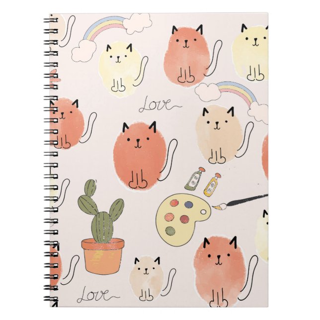 Kitty Kitten Cats: Süße Tier Pattern Notizblock (Vorderseite)
