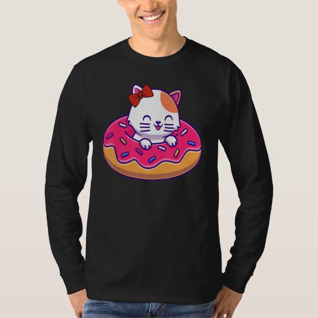Kitty Kitten Donut Sprinkles Summer Swimming Women T-Shirt (Vorderseite)