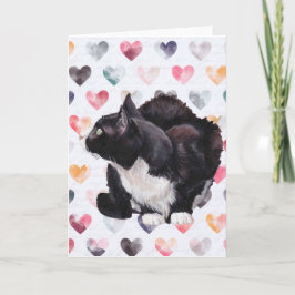 Kitty Liebe Tuxedo Cat Art Grußkarte Karte