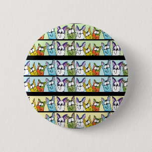 Kitty Lineup-farbige Katzen Button