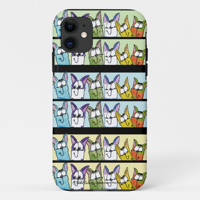 Kitty Lineup-farbige Katzen Case-Mate iPhone Hülle (Rückseite)