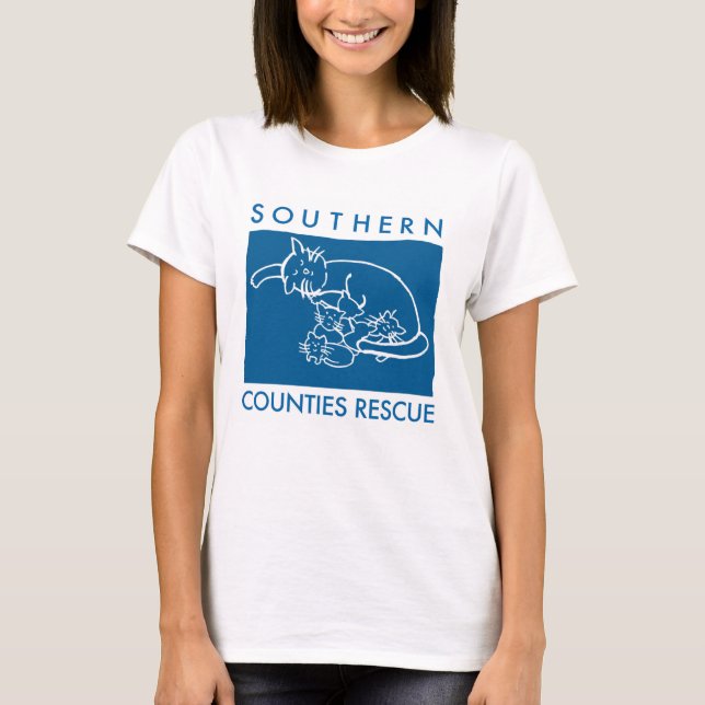 Kitty-Logo-Shirt (blaues Logo) T-Shirt (Vorderseite)