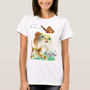 Kitty Luv und Schmetterling - T - Shirt